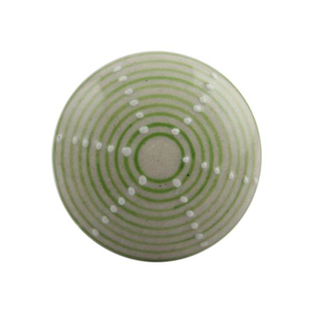 Pea Green Flat Ceramic Cupboard Knob